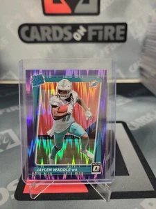 2021 Panini Donruss Optic Jaylen Waddle RC Purple Shock Prizm Rated Rookie 208 - Picture 1 of 4