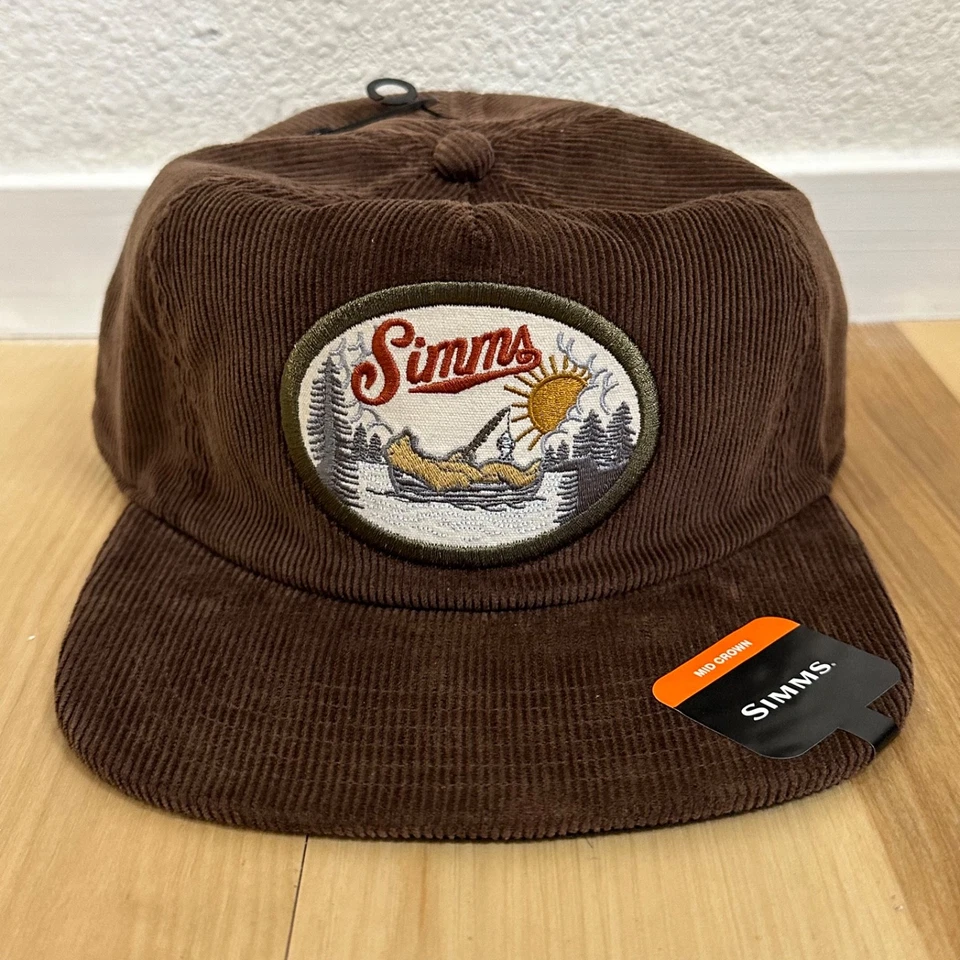 Simms 钓鱼帽带背面可调节棕色双 Hual 灯芯绒  — 第 1/4 张图片
