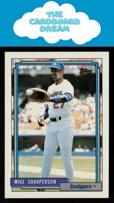 Mike Sharperson 1992 Topps #627 Los Angeles Dodgers Baseball Card - Image 1 of 2