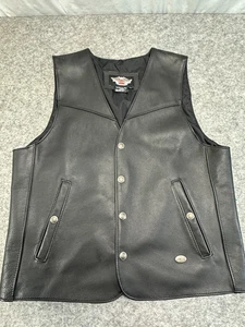 Tolle authentische Harley Davidson Echtlederweste hergestellt in den USA Größe Herren Large - Bild 1 von 14