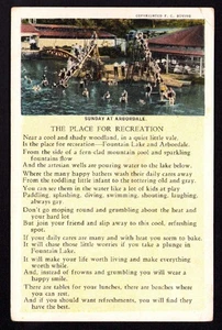 Postcard Arkansas AR Hot Springs Fountain Lake Arbordale Springs Water Park 1930 - Picture 1 of 2