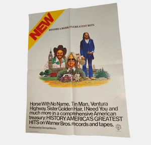 Affiche promo vintage 1975 America "History - America's Greatest Hits" 19x25 - Photo 1/5
