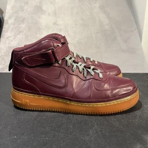 Nike Air Force 1 High Shoes Mens 12 Maroon Leather Classic 804609-602 Gum Sole - Picture 1 of 9