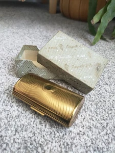 Vintage Kigu of London Barrell Cigarette Case Gold Tone Metal Rare Boxed - Foto 1 di 6