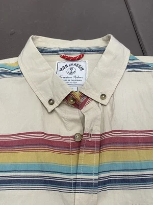 Camisa grande Freedom Riders de hierro y resina para hombre a rayas manga corta abotonada Foto 1 de 4
