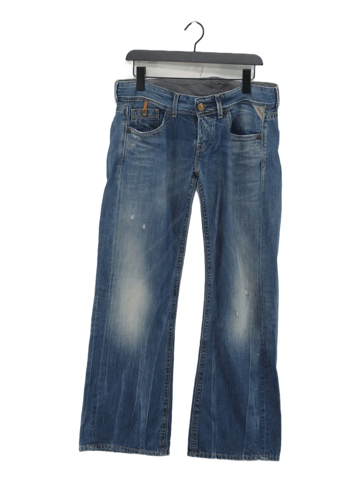 Pantalones de mezclilla para mujer Replay W 30 en azul 100 % algodón pierna ancha Foto 1 de 4