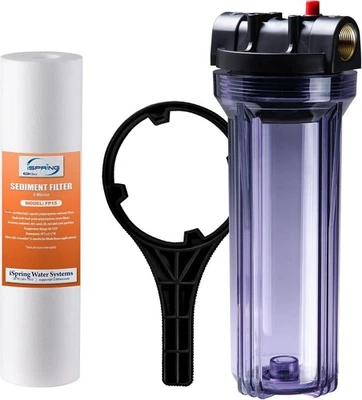 iSpring HC14+FP15X2 10" Whole House Water Filter Housing, 1/2" FNPT, w/ 2 Filter - Image 1 of 4