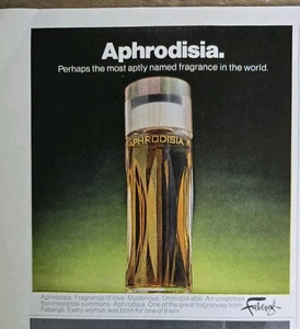 1975 Faberge Aphrodisia perfume bottle vintage ad - Picture 1 of 1