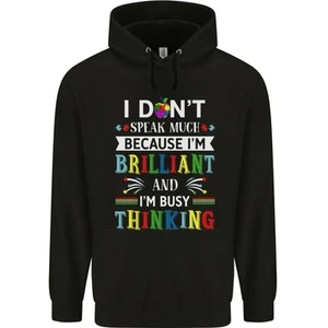 Brilliant & Busy Thinking Autism Autistic Childrens Kids Hoodie - Picture 1 of 29