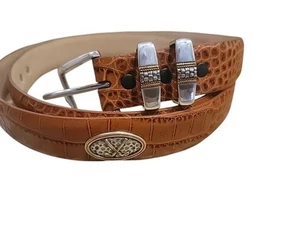 Genuine Italian Calfskin Leather Men's Golf Belt Size 48 Brown Leather Golf Belt - Picture 1 of 6