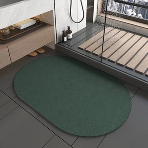 Dark Green Quick-Dry Bath Rug - Non-Slip & Absorbent (Set of 2) - Picture 1 of 7