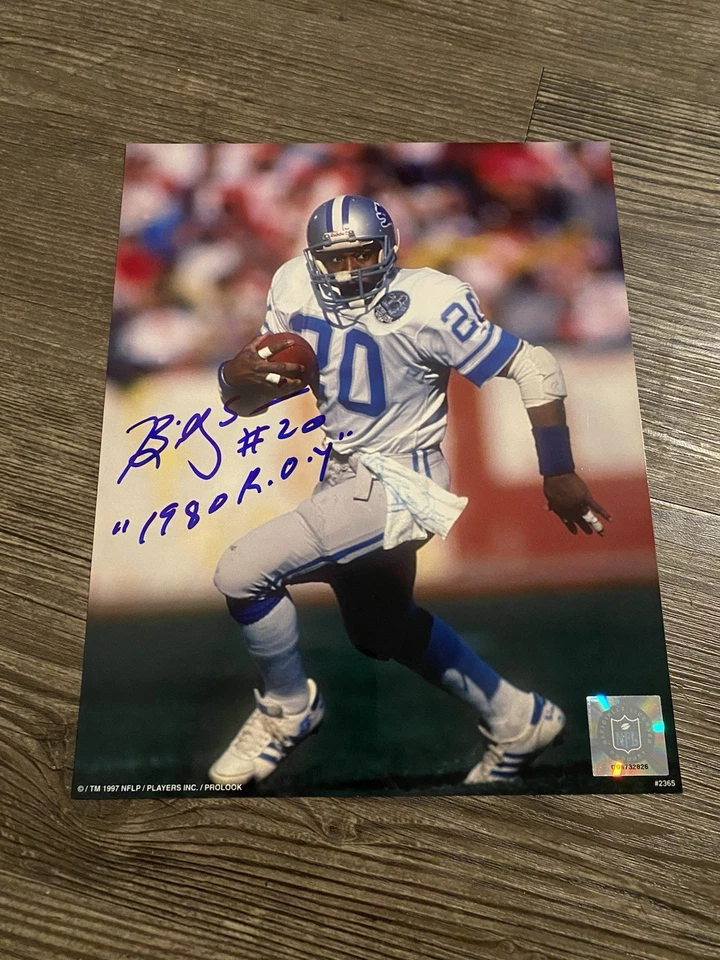 Foto de fútbol americano 8x10 firmada por Billy Sims Detroit Lions NFL Oklahoma Sooners Foto 1 de 1