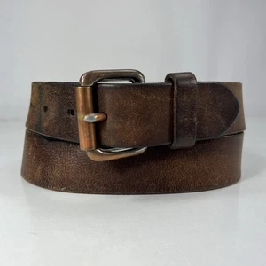 Cinturón de trabajo vintage de cuero marrón deformado - para hombre talla 38 - Imagen 1 de 7