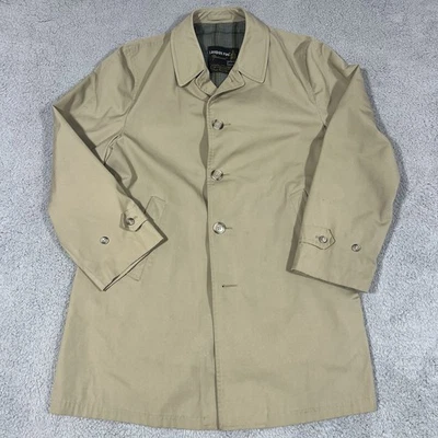 Antiga capa de chuva masculina London Fog 44R bronzeada com forro com zíper EUA - Imagem 1 de 4