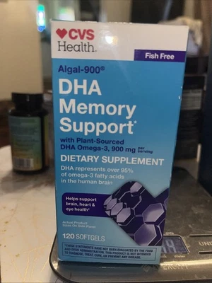 CVS Algal-900 DHA SOPORTE MEMORIA 120 CÁPSULAS BLANDAS Omega-3 900mg EXP 04/26 Foto 1 de 3