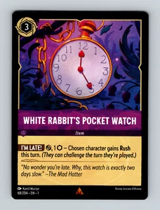 Reloj de Bolsillo Disney LORCANA Blanco Conejo 68/204 RARO Sin Lámina Casi Nuevo - Imagen 1 de 1