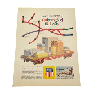 Union Pacific Railroad carta per ogni uso ferrovia vagone treno pubblicità stampa vintage - Foto 1 di 4