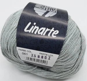 (90 €/kg): 50 g LG LINARTE, Bändchengarn mit Leinen, Fb. 061 schilfgrün # 6036 - Bild 1 von 1