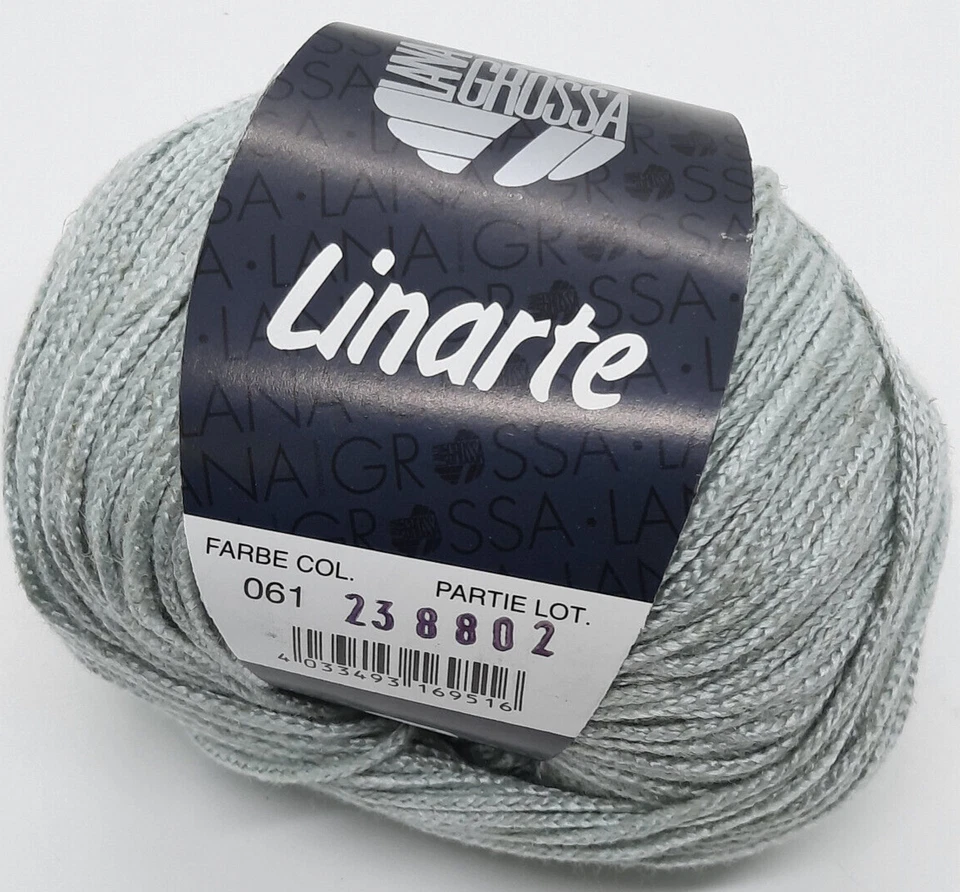 (90 €/kg):  50 g LG LINARTE, Bändchengarn mit Leinen, Fb. 061 schilfgrün  # 6036 - Bild 1 von 1