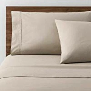 Twin- Extra Long Cream Beige Solid Sheet Set Twin 225 Thread Count - Picture 1 of 2