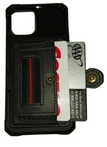 New - iPhone 12/12 Pro Phone Case with Card Holder and Finger Holster - Zdjęcie 1 z 7