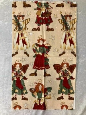 Angels Fabric Cotton 14 Cut Squares PLUS Remnant 21" x 18" Quilt READ BELOW - Image 1 of 4