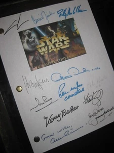Guión de película firmado de Star Wars Empire contraataca x12 reimpresión de Harrison Ford Lucas - Imagen 1 de 1