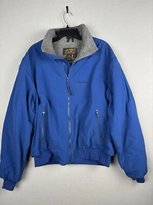 Vintage Eddie Bauer Jacket Men’s XL Blue Fleece Lined Windfoil USA 90s 3763 - Image 1 of 4