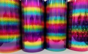 Rainbow Laser Holographic Glitter 12" Cutting Craft Sign Permeant Vinyl Decal - Picture 1 of 12
