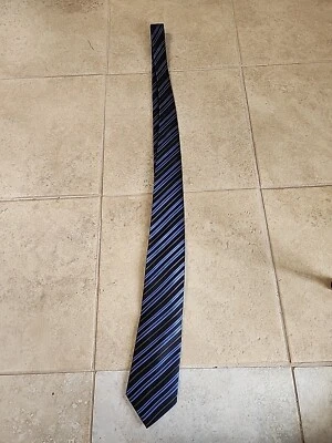 Bruno Marchesi Silk Tie Neck Blue Stripe - Image 1 of 4