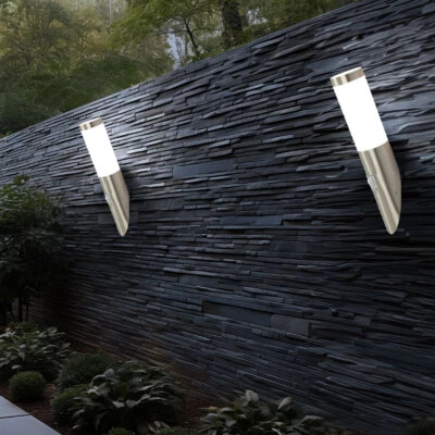 Applique Murale Extérieur Lampe de Jardin Torche Opale Inox 1 à Feux 2er Set - Photo 1/4