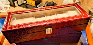 Scatola Box Cofanetto Con Vetrina Porta Orologi, 30,5 x 11 x 8 - Foto 1 di 8
