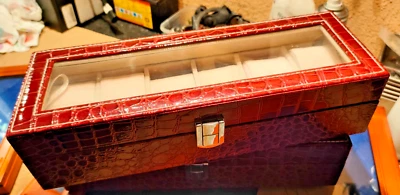 Scatola Box Cofanetto Con Vetrina Porta Orologi, 30,5 x 11 x 8 - Immagine 1 di 4