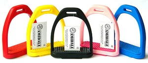 POLYMER STIRRUPS, WITH MATCHING COLOUR TREADS IN 5 COLOUR FROM AMIDALE BNWT - Picture 1 of 6