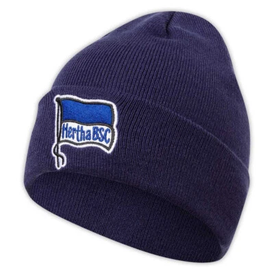 Hertha BSC Berlin Mütze - Logo Basic - navy Beanie Wintermütze Strickmütze HBSCB