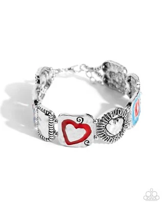 Paparazzi Hammered History - Rojo - Pulsera Ajustable Foto 1 de 2