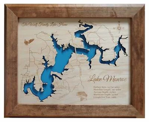 Lake Monroe, IN - Laser Cut Wood Map | Wall Art | Made to Order - Picture 1 of 7