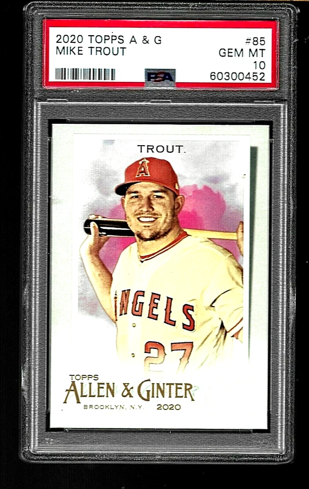 2020 TOPPS ALLEN & GINTER BASEBALL CARD #85 MIKE TROUT PSA 10 LOS ANGELES ANGELS - Image 1 of 4