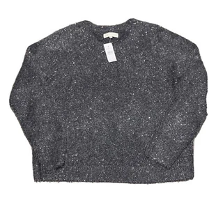 Lou & Grey Metallic Strick Pullover Shirt Gr. Large grau anthrazit glänzend  - Bild 1 von 7