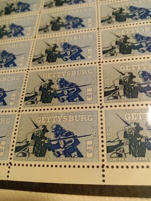 Scott # 1180, Civil War Centennial, Gettysburg, 5c, MNH, FDC, Full Sheet of 50 - Image 1 of 2