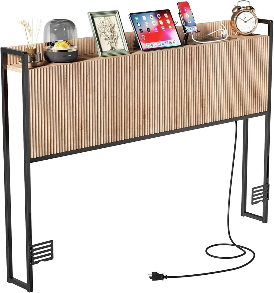 Wall mounted wooden trough headboard with storage space, (oak, large size)！！ - Image 1 of 4