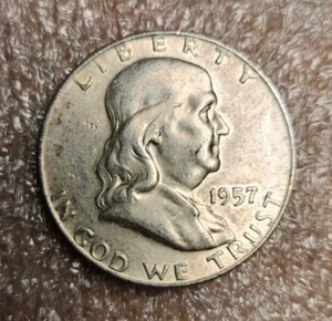 Medio dólar Franklin 1957-D 90 % plata - Imagen 1 de 2