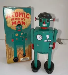 ATOMIC ROBOT MAN Schylling Collector Series Tin Plate Wind Up w/Key - Picture 1 of 20