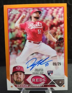 2023 Topps Chrome TRUE ORANGE RC AUTO /25 Graham Ashcraft - Cincinnati Reds - Picture 1 of 2