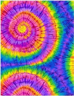 Tecido Tie Dye Espiral Brilhante-100% Algodão•1yd• BTY•Tecido Lindo e Brilhante!  - Imagem 1 de 4