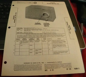 SONORA AM RECEIVER MODELS: 464, 465, 466 (SAMS PHOTOFACT 249-17) - Picture 1 of 1