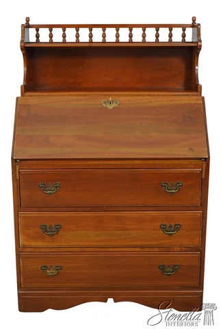 F60168EC: MONITOR Solid Cherry Slant Front Desk w. Bookcase Top Cover