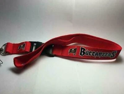 Tampa Bay Buccaneers ID Badge Key Chain Clip Face Mask Holder Strap Saver New - Image 1 of 4