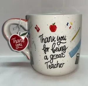 Thank You For Being A Great Teacher Appreciation End of Year Mug Gift 3D Apple - Picture 1 of 17