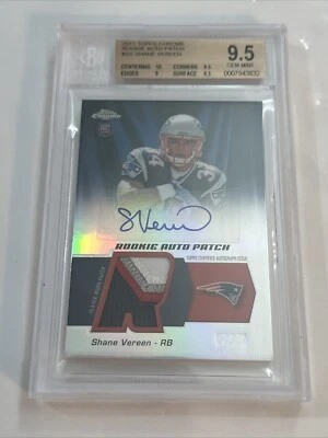 2011 Topps Chrome Patch Auto Shane Vereen RC BGS 9.5 RAP-SV 05/25 Patriots - Image 1 of 4
